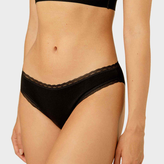Majtki z bawełny organicznej BIKINI BLACK