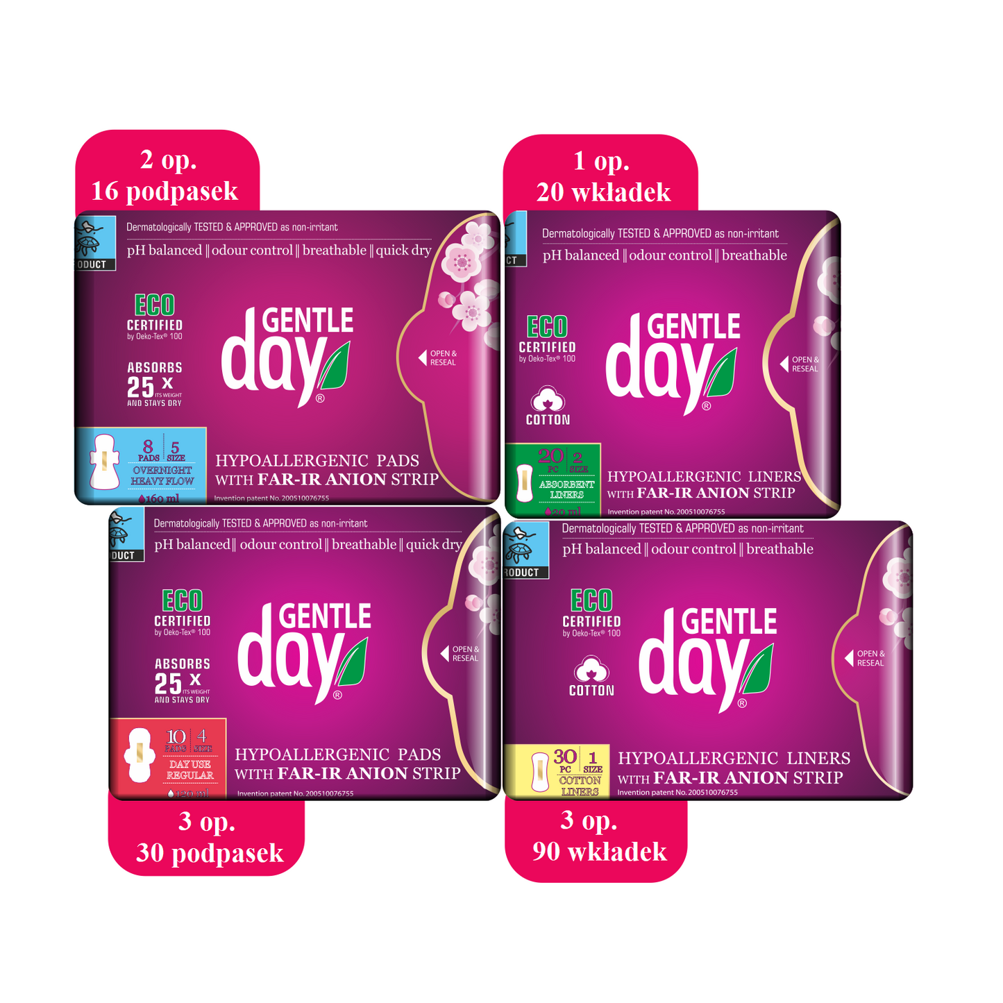 Zestaw podpasek i wkładek