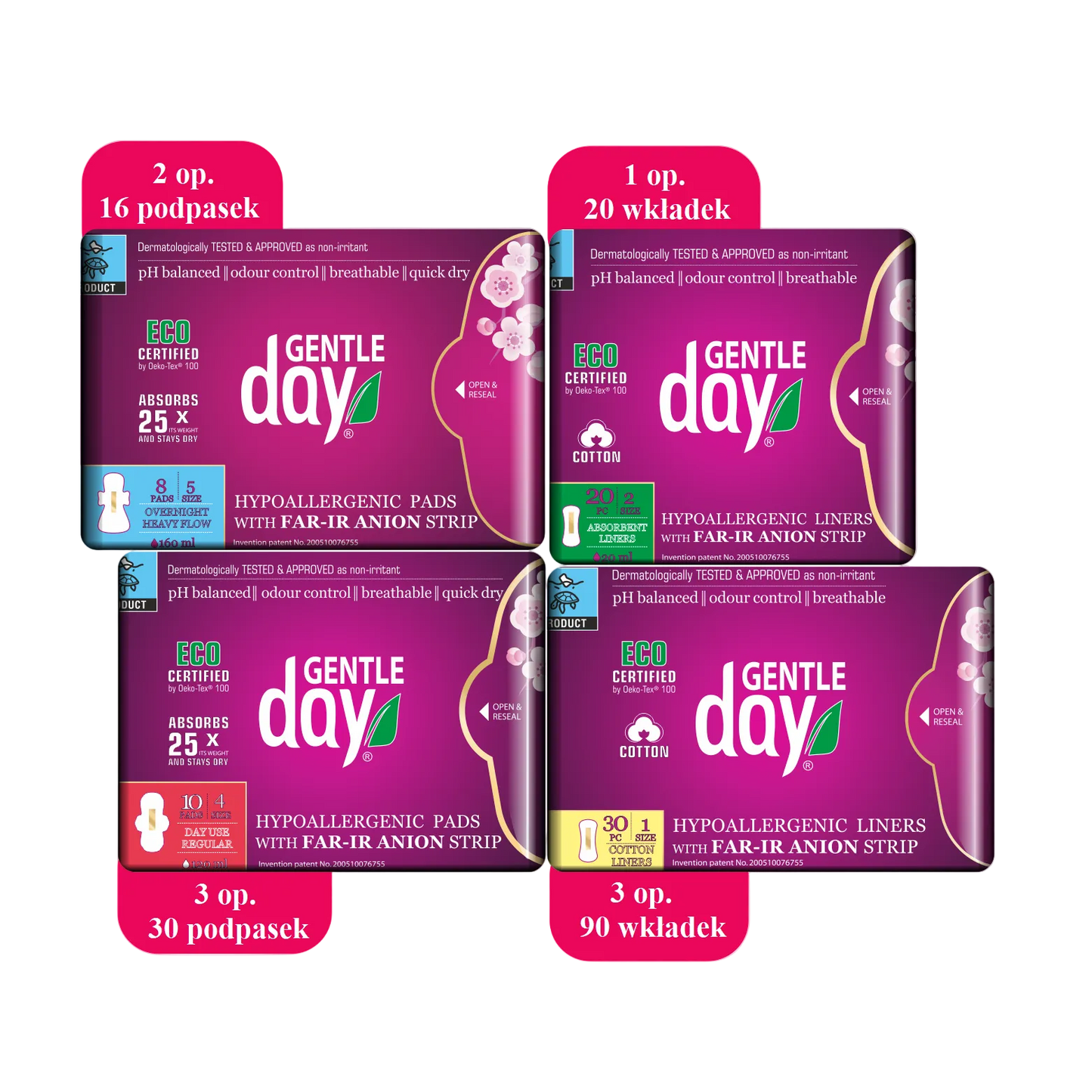 Zestaw podpasek i wkładek