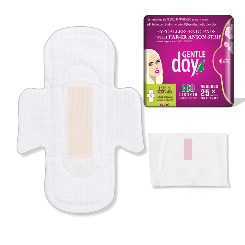 Podpaski ekologiczne Teens MINI z paskiem anionowym, 12 szt.