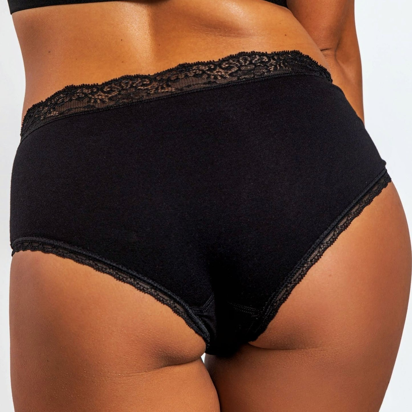 Majtki z bawełny organicznej HIPSTER ELEGANCJA BLACK
