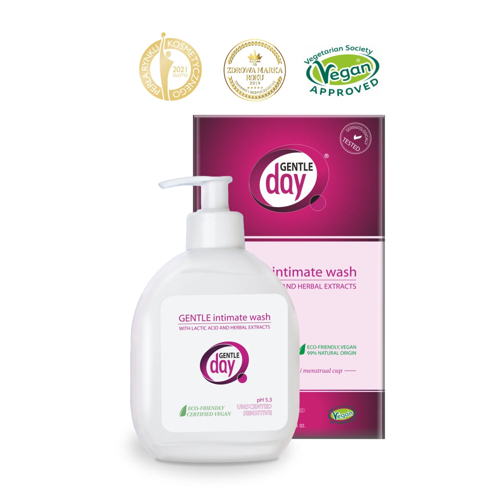 Delikatny płyn do higieny intymnej Gentle Day® z kwasem mlekowym i ekstraktami z ziół, 250 ml 