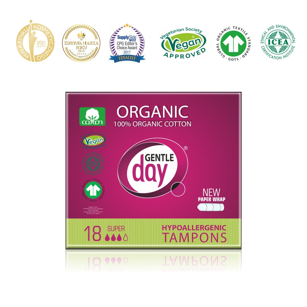 tampony super bawełniane biodegradowalne bawełna organiczna