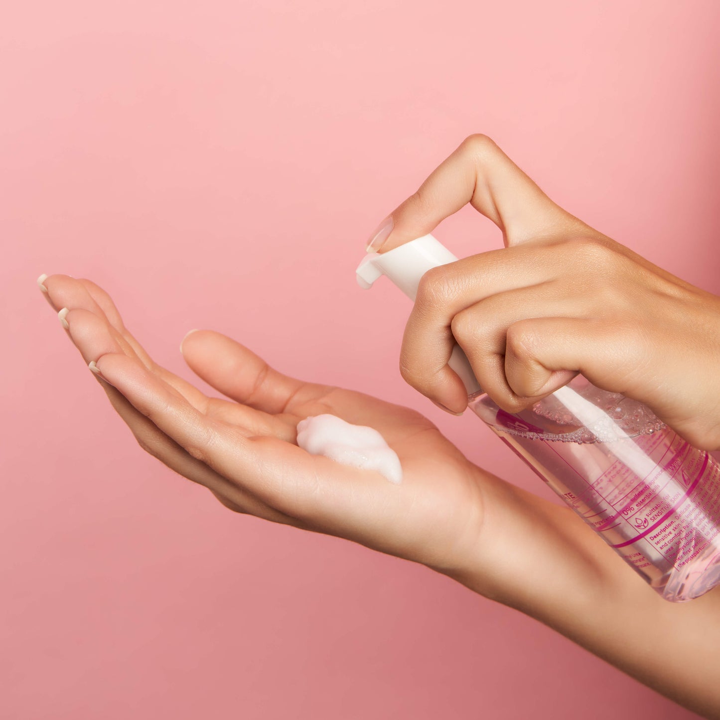 Woman holding Gentle Day intimate hygiene foam