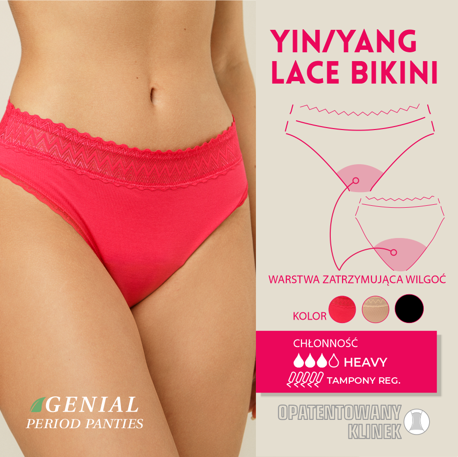 Yin/Yang majtki menstruacyjne Lace Bikini