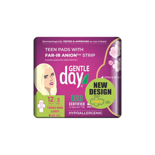 Podpaski ekologiczne Teens MINI z paskiem anionowym, 12 szt.